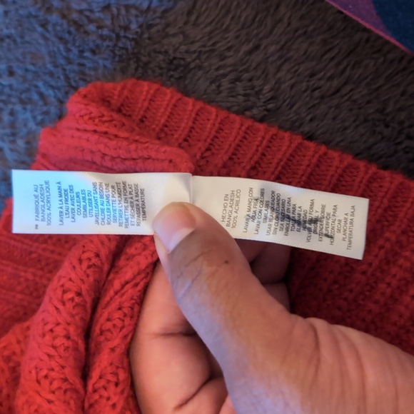 Joe Fresh| NWT Red Long Sleeve Mock Neck Midi Knit Sweater Dress - Picture 12 of 13